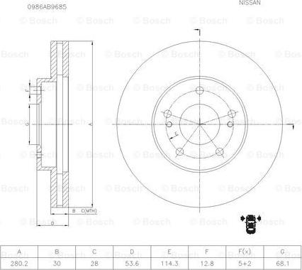 BOSCH 0 986 AB9 685 - Jarrulevy inparts.fi