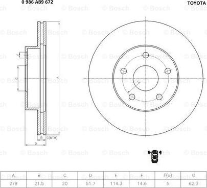 BOSCH 0 986 AB9 672 - Jarrulevy inparts.fi