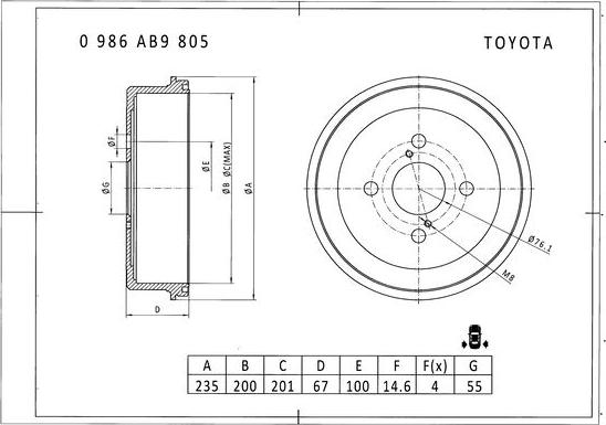 BOSCH 0 986 AB9 805 - Jarrurumpu inparts.fi