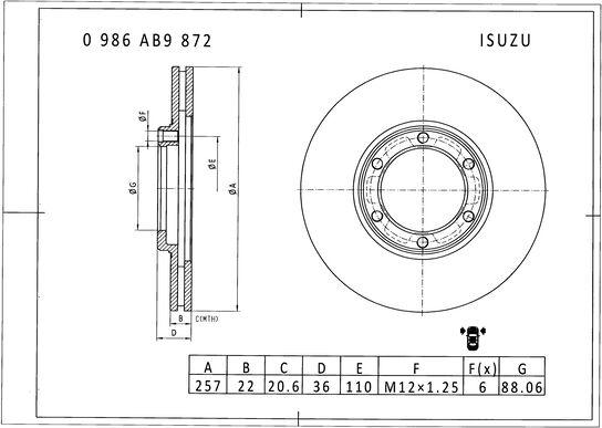 BOSCH 0 986 AB9 872 - Jarrulevy inparts.fi