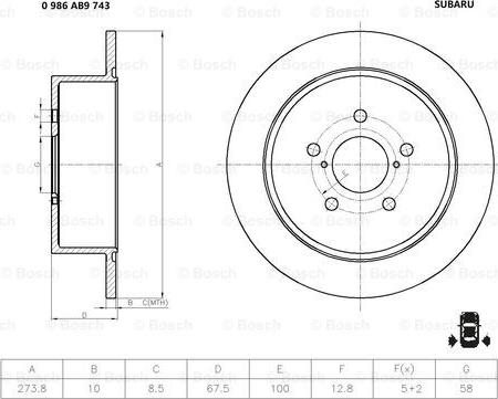 BOSCH 0 986 AB9 743 - Jarrulevy inparts.fi