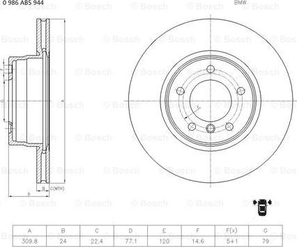 BOSCH 0 986 AB5 944 - Jarrulevy inparts.fi