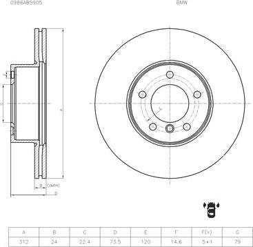 BOSCH 0 986 AB5 905 - Jarrulevy inparts.fi