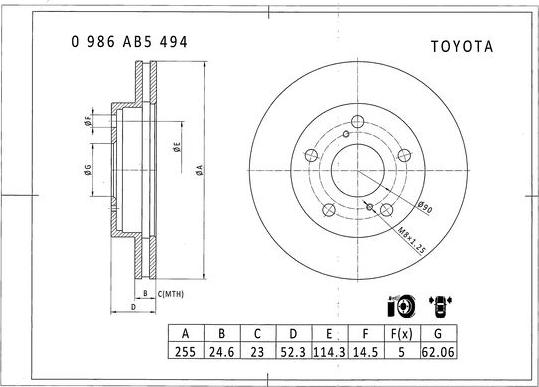 BOSCH 0 986 AB5 494 - Jarrulevy inparts.fi