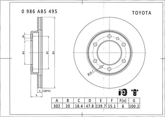 BOSCH 0 986 AB5 495 - Jarrulevy inparts.fi