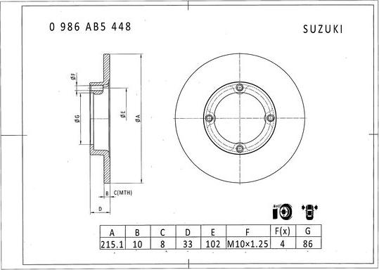 BOSCH 0 986 AB5 448 - Jarrulevy inparts.fi