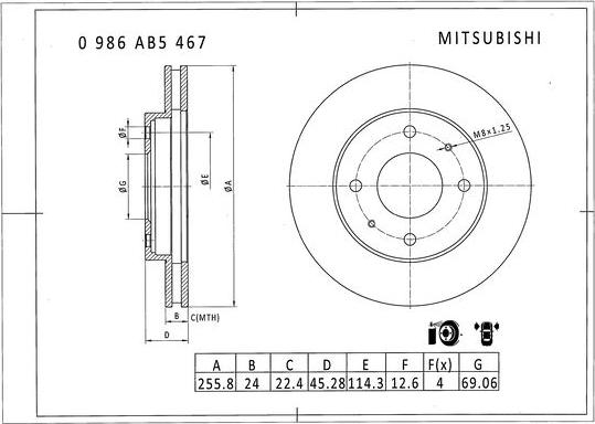 BOSCH 0 986 AB5 467 - Jarrulevy inparts.fi