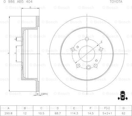 BOSCH 0 986 AB5 404 - Jarrulevy inparts.fi