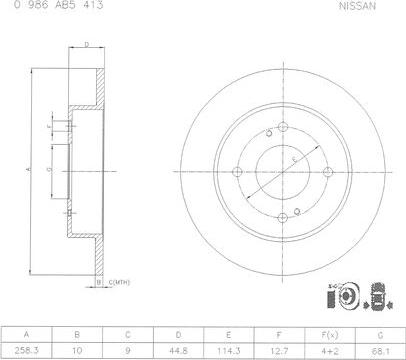 BOSCH 0 986 AB5 413 - Jarrulevy inparts.fi