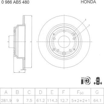 BOSCH 0 986 AB5 480 - Jarrulevy inparts.fi