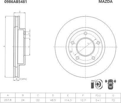 BOSCH 0 986 AB5 481 - Jarrulevy inparts.fi