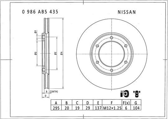 BOSCH 0 986 AB5 435 - Jarrulevy inparts.fi