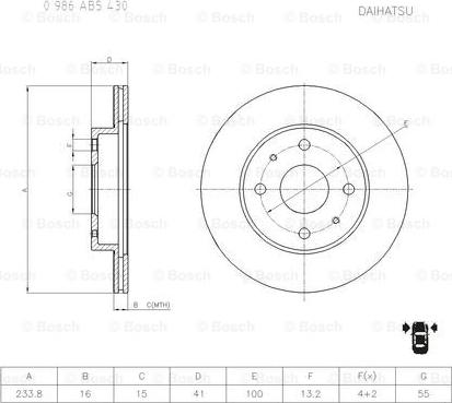 BOSCH 0 986 AB5 430 - Jarrulevy inparts.fi