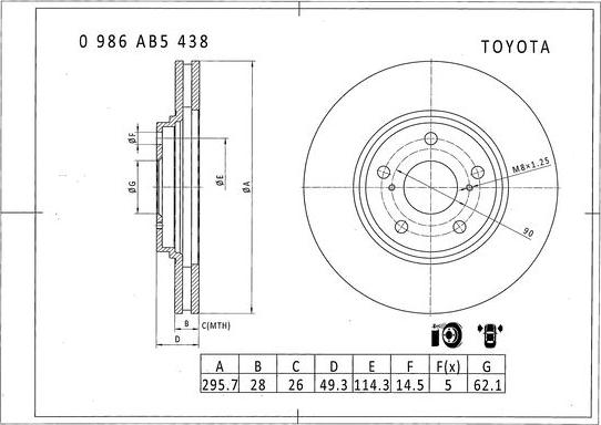 BOSCH 0 986 AB5 438 - Jarrulevy inparts.fi