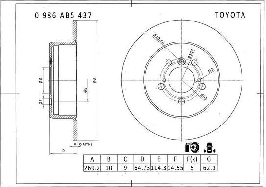 BOSCH 0 986 AB5 437 - Jarrulevy inparts.fi