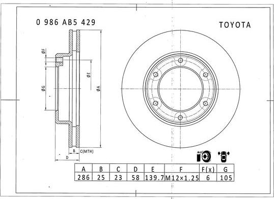 BOSCH 0 986 AB5 429 - Jarrulevy inparts.fi