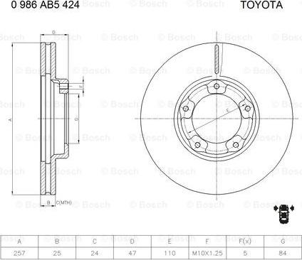 BOSCH 0 986 AB5 424 - Jarrulevy inparts.fi