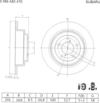 BOSCH 0 986 AB5 470 - Jarrulevy inparts.fi