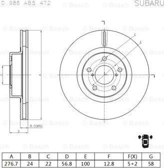 BOSCH 0 986 AB5 472 - Jarrulevy inparts.fi