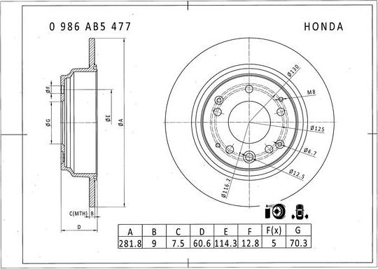 BOSCH 0 986 AB5 477 - Jarrulevy inparts.fi