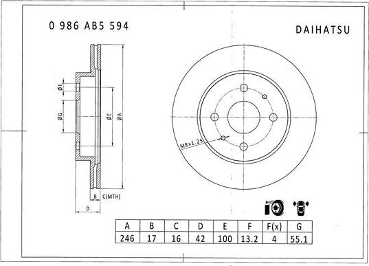 BOSCH 0 986 AB5 594 - Jarrulevy inparts.fi