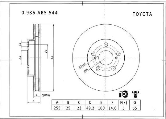 BOSCH 0 986 AB5 544 - Jarrulevy inparts.fi