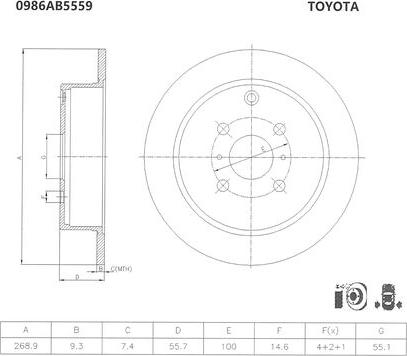 BOSCH 0 986 AB5 559 - Jarrulevy inparts.fi