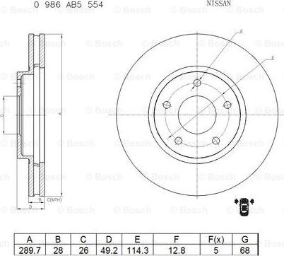 BOSCH 0 986 AB5 554 - Jarrulevy inparts.fi