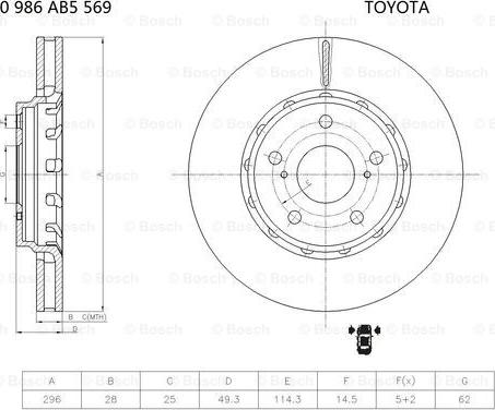 BOSCH 0 986 AB5 569 - Jarrulevy inparts.fi