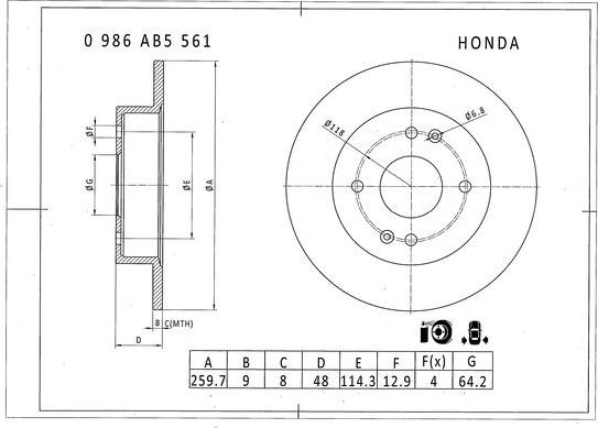 BOSCH 0 986 AB5 561 - Jarrulevy inparts.fi