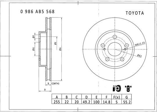 BOSCH 0 986 AB5 568 - Jarrulevy inparts.fi