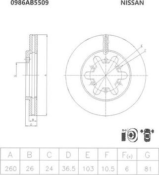 BOSCH 0 986 AB5 509 - Jarrulevy inparts.fi