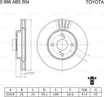 BOSCH 0 986 AB5 504 - Jarrulevy inparts.fi