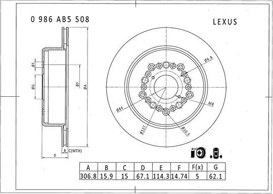 BOSCH 0 986 AB5 508 - Jarrulevy inparts.fi