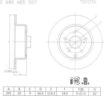 BOSCH 0 986 AB5 507 - Jarrulevy inparts.fi