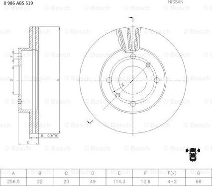 BOSCH 0 986 AB5 519 - Jarrulevy inparts.fi