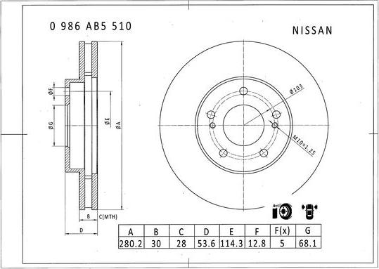 BOSCH 0 986 AB5 510 - Jarrulevy inparts.fi