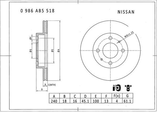 BOSCH 0 986 AB5 518 - Jarrulevy inparts.fi