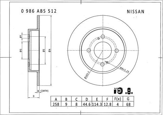 BOSCH 0 986 AB5 512 - Jarrulevy inparts.fi