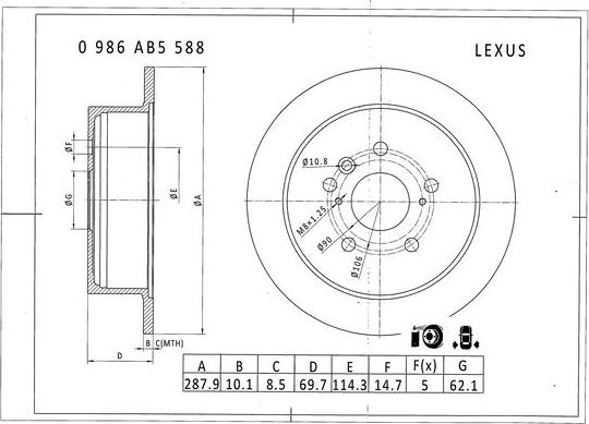 BOSCH 0 986 AB5 588 - Jarrulevy inparts.fi