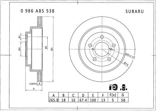 BOSCH 0 986 AB5 538 - Jarrulevy inparts.fi