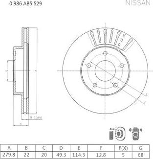 BOSCH 0 986 AB5 529 - Jarrulevy inparts.fi