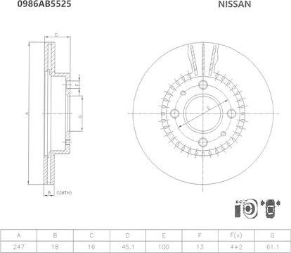 BOSCH 0 986 AB5 525 - Jarrulevy inparts.fi