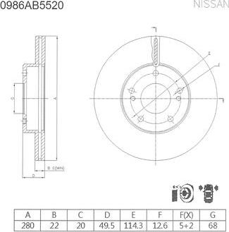 BOSCH 0 986 AB5 520 - Jarrulevy inparts.fi