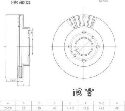 BOSCH 0 986 AB5 528 - Jarrulevy inparts.fi