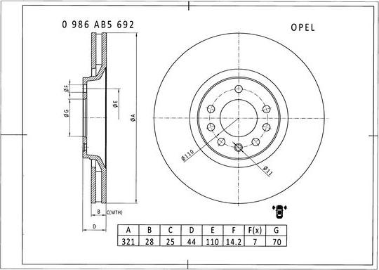 BOSCH 0 986 AB5 692 - Jarrulevy inparts.fi