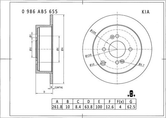 BOSCH 0 986 AB5 655 - Jarrulevy inparts.fi