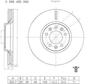 BOSCH 0 986 AB5 688 - Jarrulevy inparts.fi