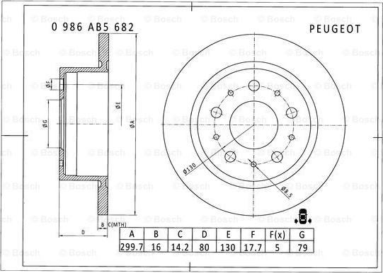 BOSCH 0 986 AB5 682 - Jarrulevy inparts.fi