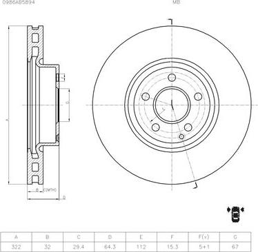 BOSCH 0 986 AB5 894 - Jarrulevy inparts.fi